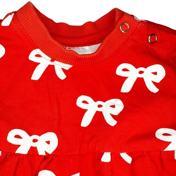 Hanna Andersson Bows Print Long Sleeve Dress Size 60cm (3-6 Months) - Picture 2 of 6